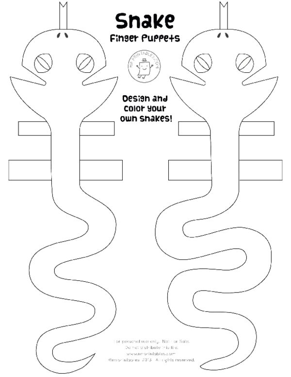 (PDF) Mrprintablessnakefingerpuppetsblank monica stoica