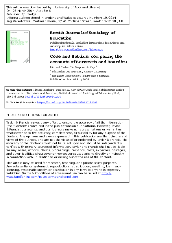 Bourdieu's theory of capital habitus and field picture