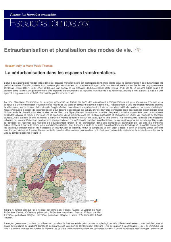 (PDF) Extraurbanisation et pluralisation des modes de vie