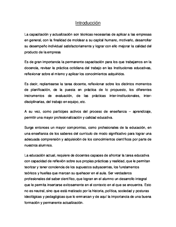 Doc La Importancia De La Capacitacion En El Docente