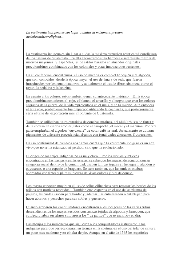 Doc La Vestimenta Indigena Es Sin Lugar A Dudas La Maxima Expresion Artisticamiticoreligiosa Nikh Ths Samo8rakhs Academia Edu academia edu