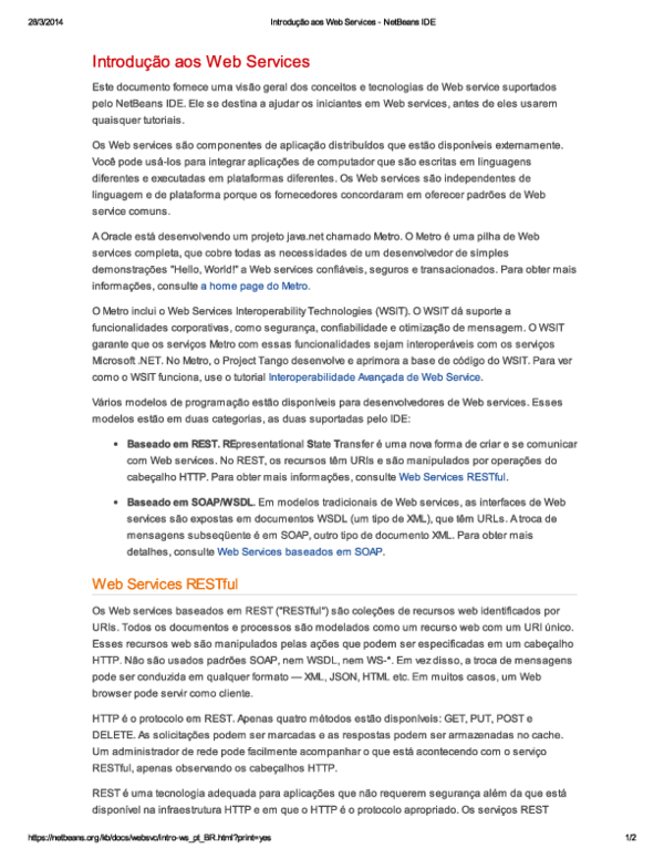 (PDF) Introducao aos Web Services Net Beans IDE
