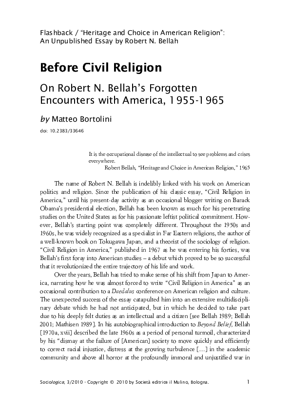 civil religion in america essay