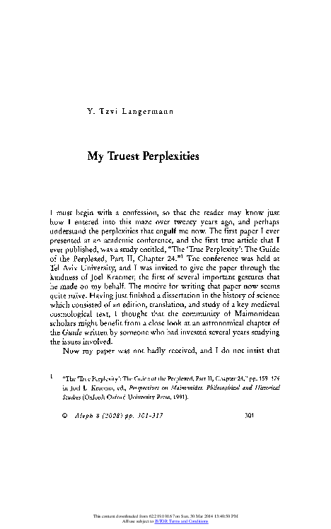 (PDF) My Truest Perplexities