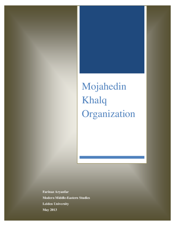 (PDF) Mojahedin Khalq Organization (of Iran)