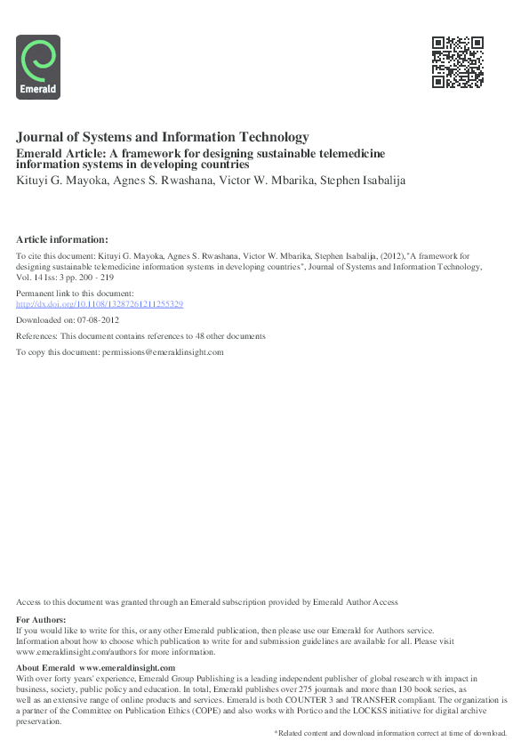 Journal Of Systems And Information Technology