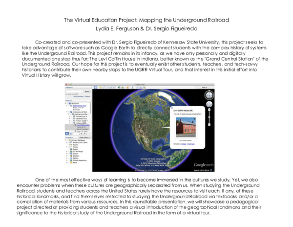 (DOC) The Virtual Education Project: Mapping the Underground Railroad