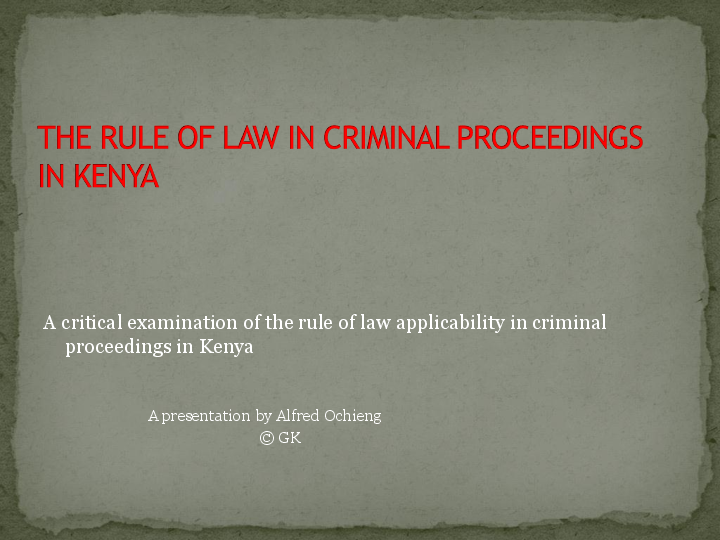 THE RULE OF LAW IN KENYA alfred koffide Academia.edu