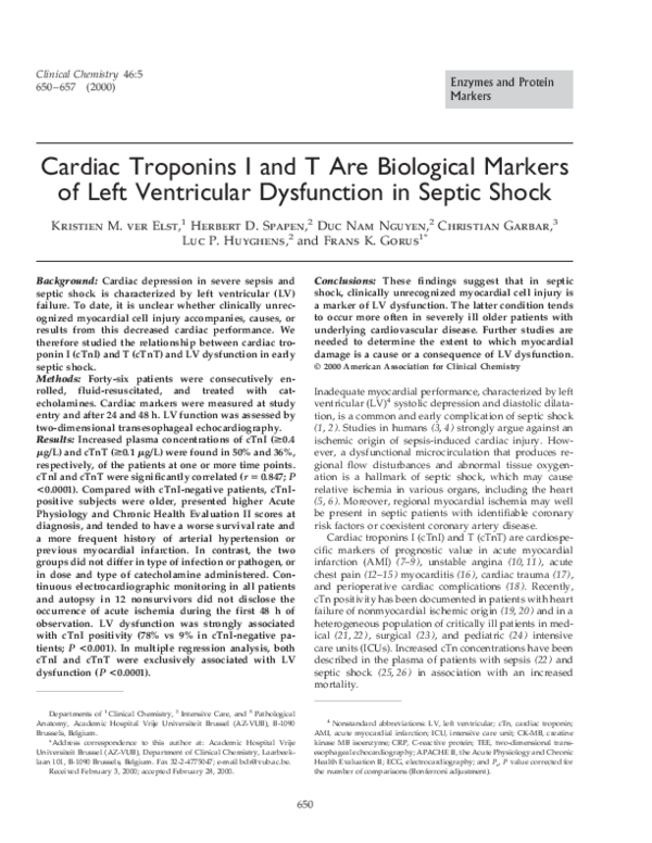 (PDF) Cardiac Troponins I and T Are Biological Markers of Left ...