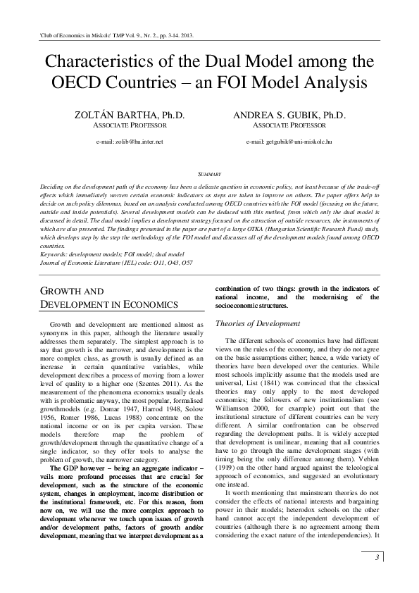 (PDF) Characteristics of the Dual Model among the OECD Countries – an ...