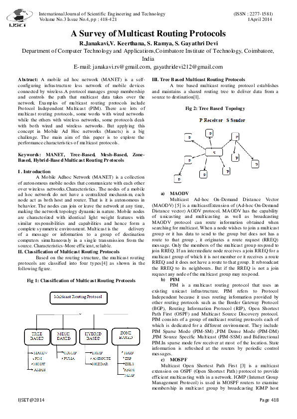 (PDF) A Survey of Multicast Routing Protocols