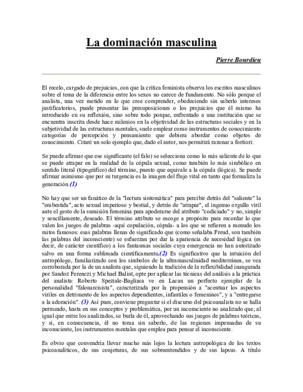 (PDF) La dominación masculina