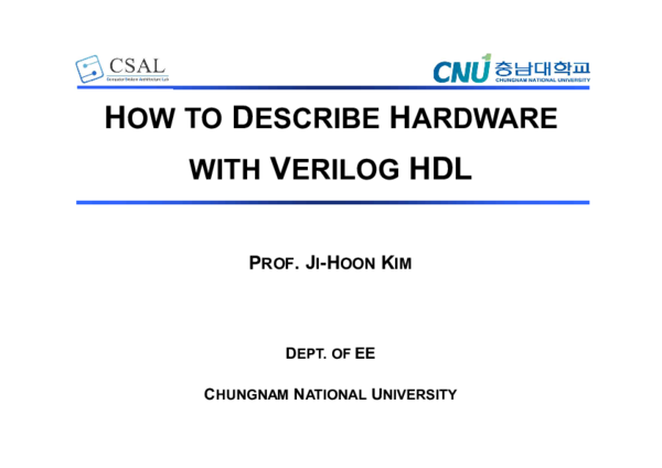 Pdf How To Describe Hardware With Verilog Hdl 성원 최 Academia Edu