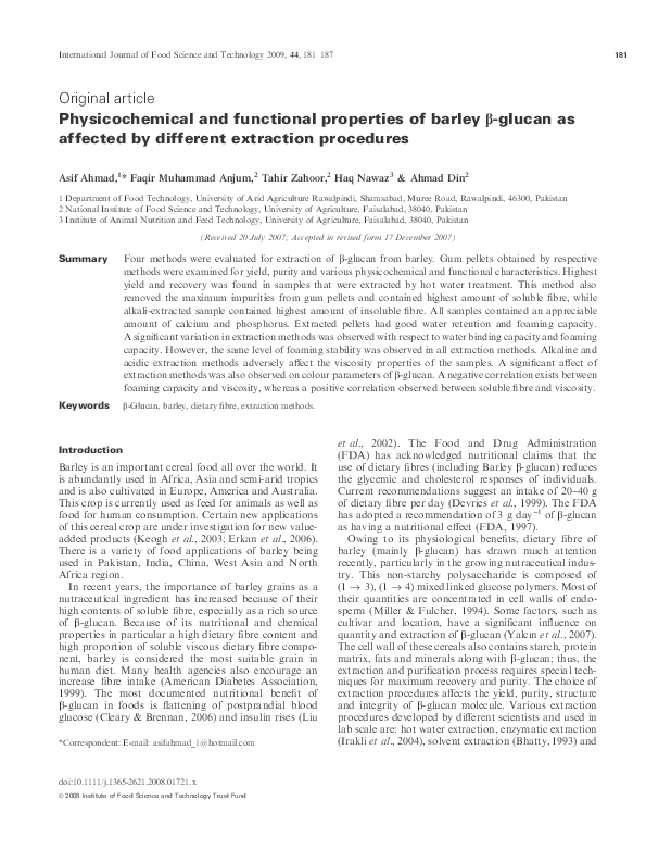 (PDF) Original article Physicochemical and functional properties of ...