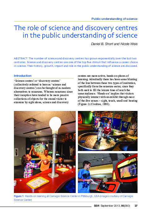 (PDF) The Role of Science & Discovery Centres in the Public ...