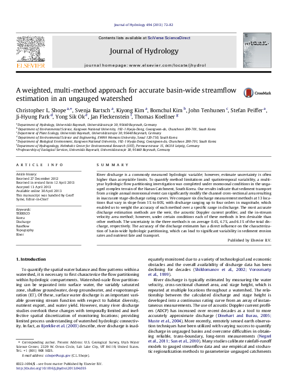 (PDF) A weighted, multi-method approach for accurate basin-wide ...