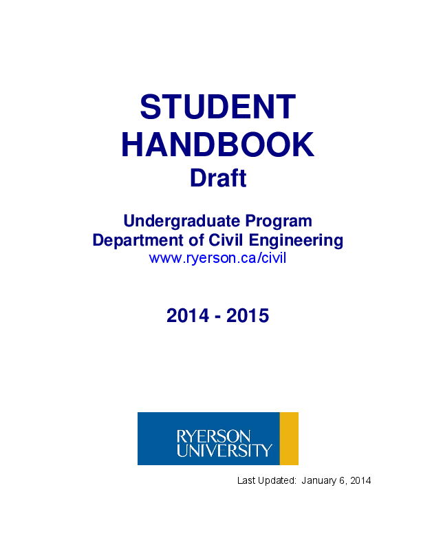 (PDF) STUDENT HANDBOOK Draft