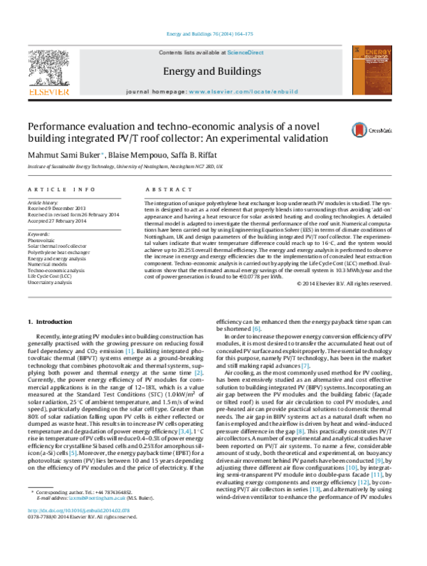 (PDF) Performance Evaluation and Techno-economic analysis of a Novel ...