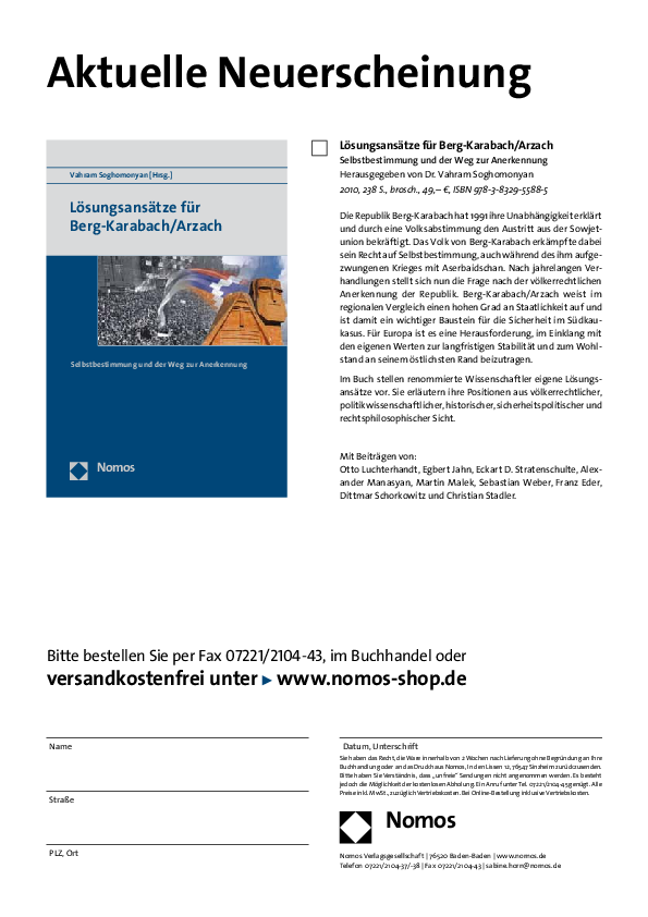 Pdf Losungsansatze Fur Berg Karabach Arzach Vahram Soghomonyan Academia Edu