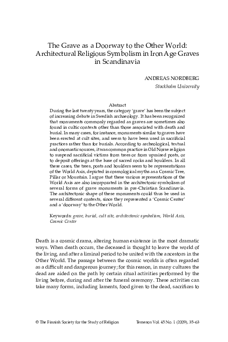 The Grave as a Doorway to the Other World: Architectural Religious Symbolism in Iron Age Graves in Scandinavia