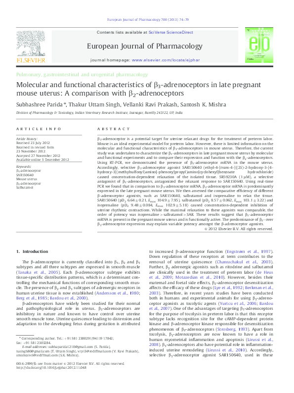 (PDF) European Journal of Pharmacology 700 (2013) 7479 Contents lists