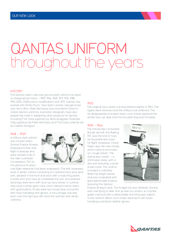 (PDF) Qantas uniforms history li li Academia.edu