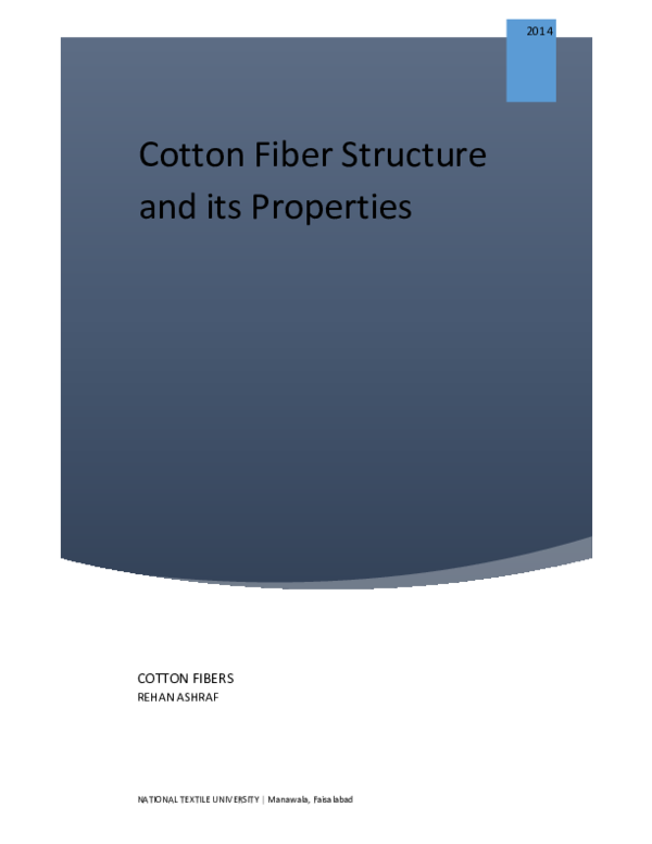 (PDF) Cotton Fibers Rehan Ashraf Academia.edu