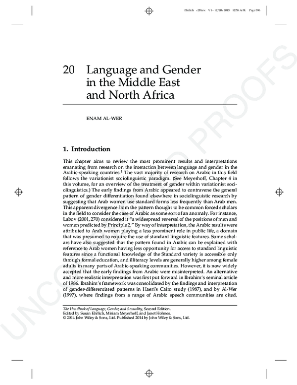 (PDF) Language and gender in the Middle East and North Africa