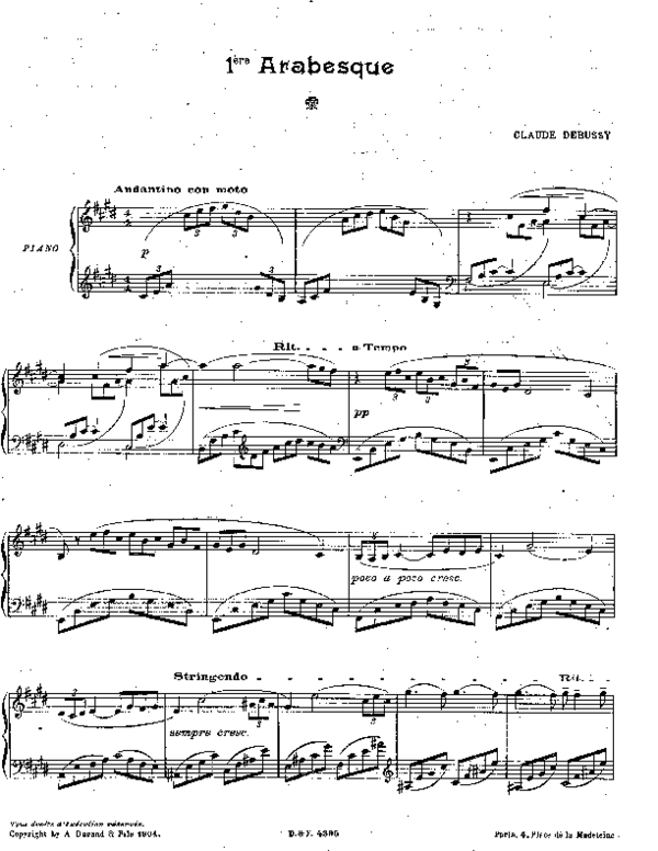 (PDF) Debussy First Arabesque