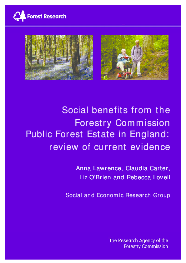 (PDF) Social benefits from the Forestry Commission Public Forest Estate ...