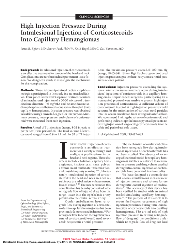(PDF) High Injection Pressure During Intralesional Injection of ...