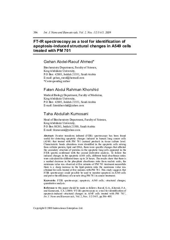 (PDF) FTIR Spectroscopy as a Tool for Identificationof Faten