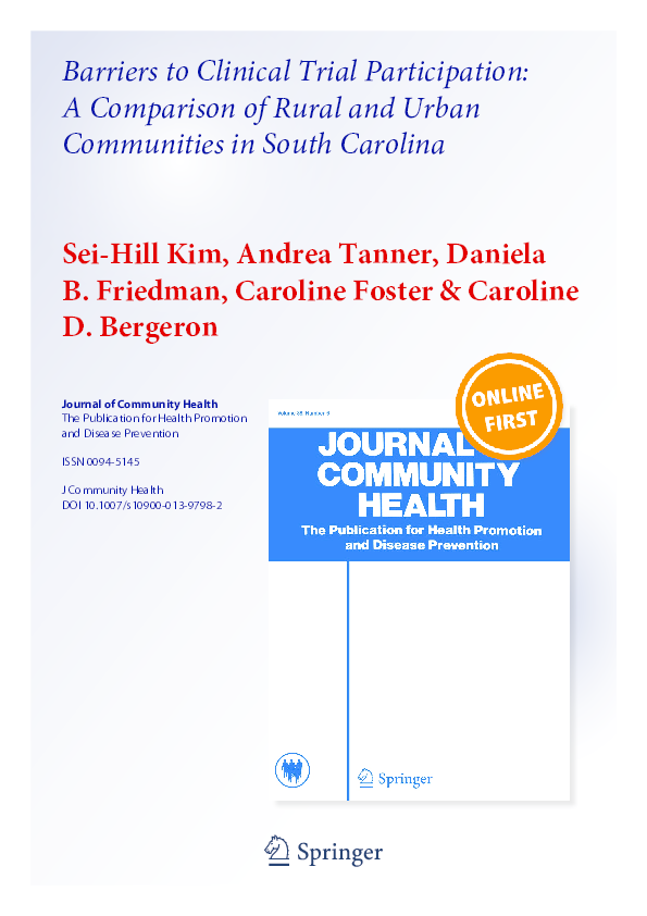 (PDF) Barriers to clinical trial participation: A comparison of rural ...