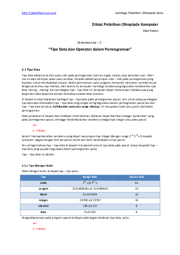 Pdf Diktat Pelatihan Olimpiade Komputer Ketut Artha Academia Edu
