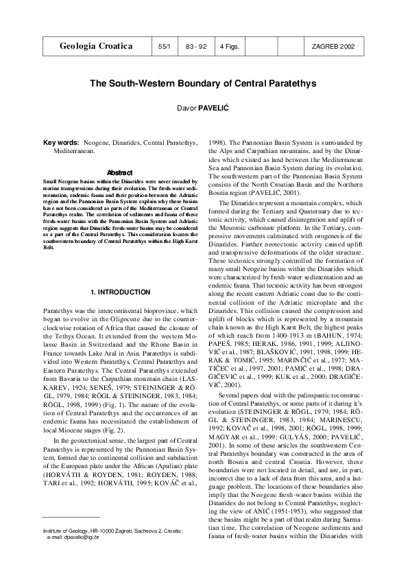 (PDF) The south-western boundary of Central Paratethys