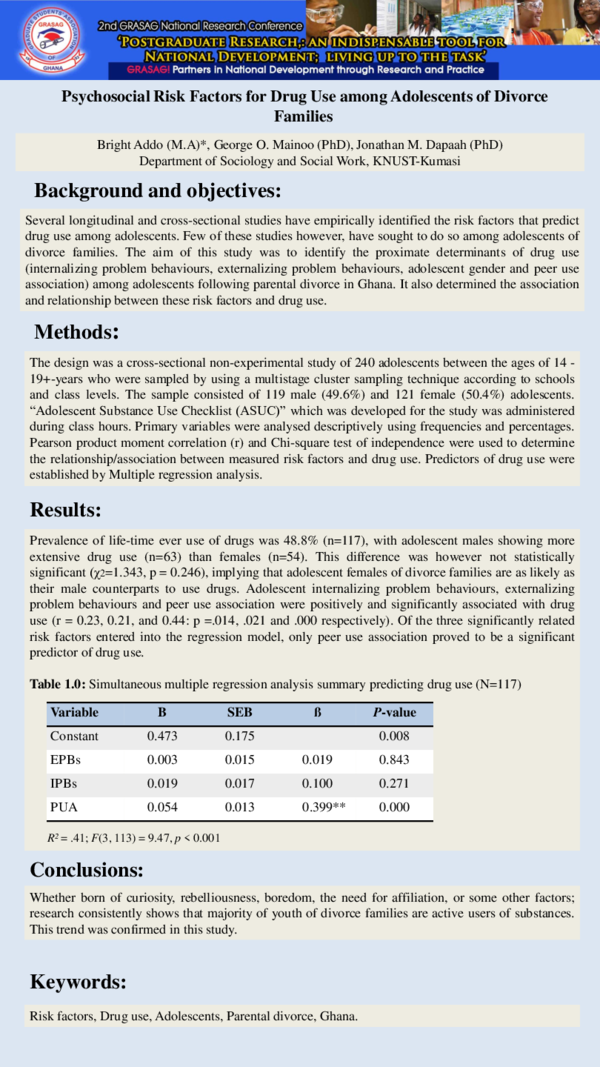 (PDF) Psychosocial Risk Factors for Drug Use among Adolescents of ...