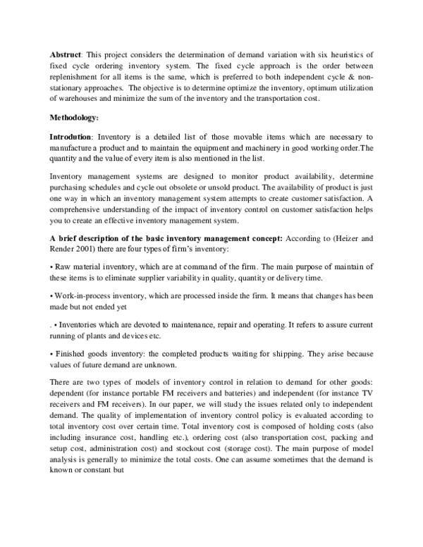 (DOC) Inventory Management