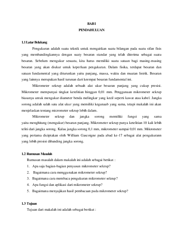 Doc Makalah Mikrometer Sekrup Jessica Alleb Academia Edu