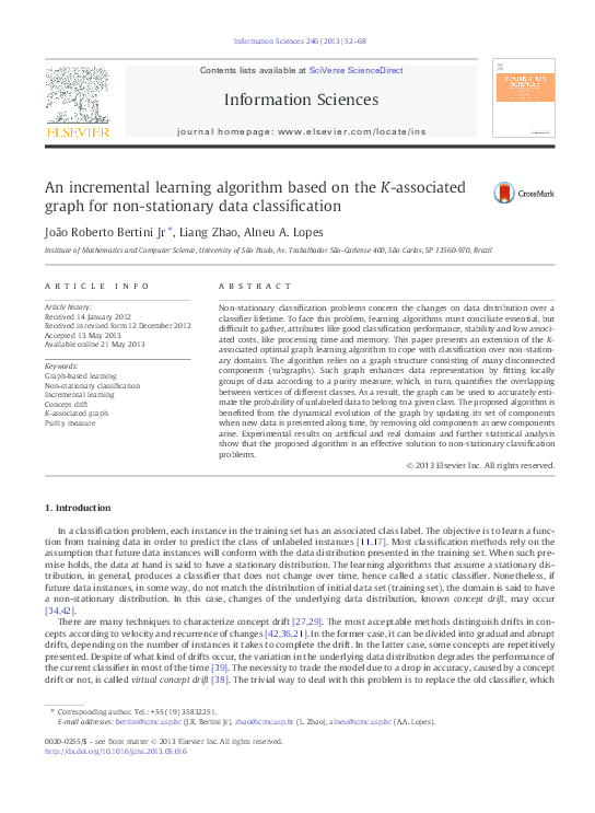 (PDF) An incremental learning algorithm based on the K-associated graph ...