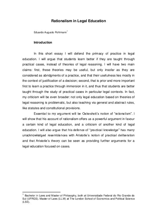 Rationalism short essay image