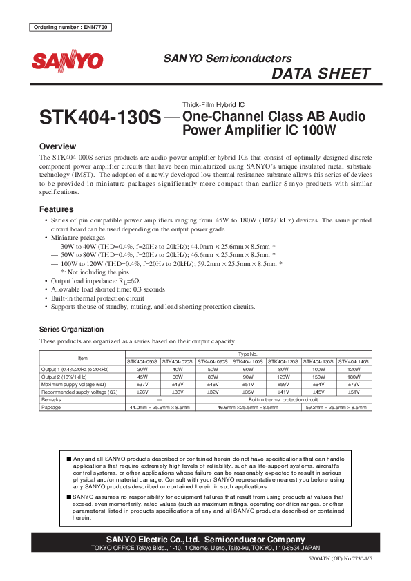 (PDF) SANYO Electric Co.,Ltd. Semiconductor Company Tonkee Lee