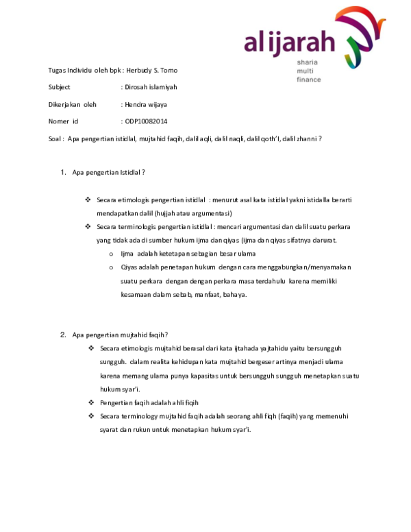 Doc Istilah Istilah Leasing Syariah Hendra Wijaya Academia Edu