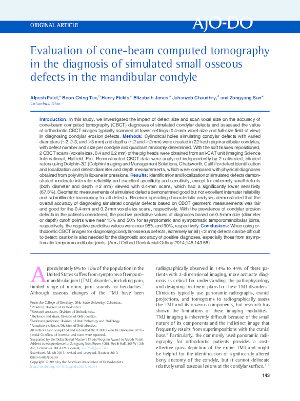 (PDF) Evaluation of cone-beam computed tomography in the diagnosis of ...