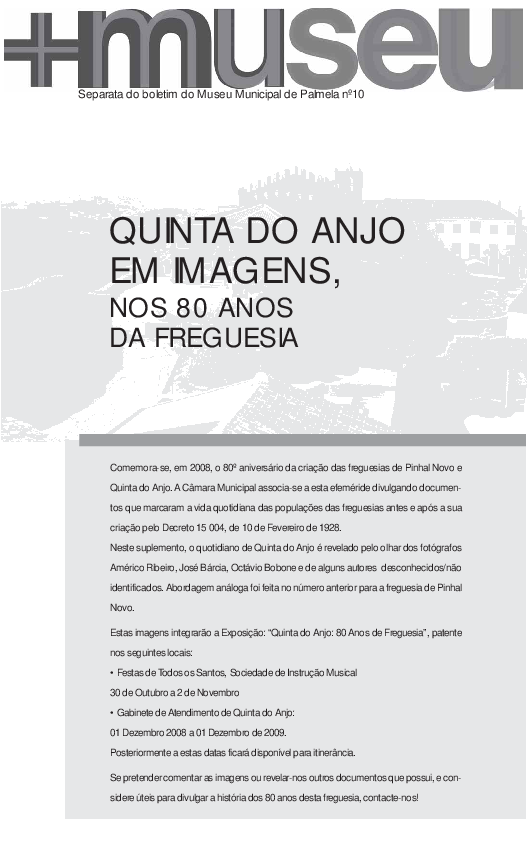 Quinta do Anjo em imagens 80 anos da Freguesia Cristina Prata