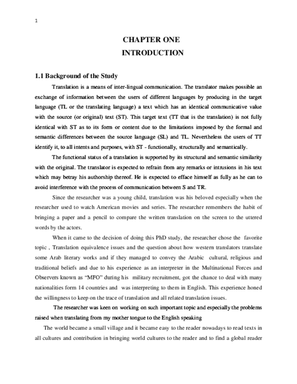 (DOC) My PhD RESEARCH -CHAPTER ONE
