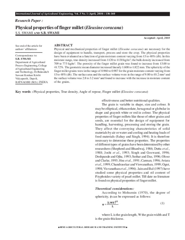 Finger millet research paper image