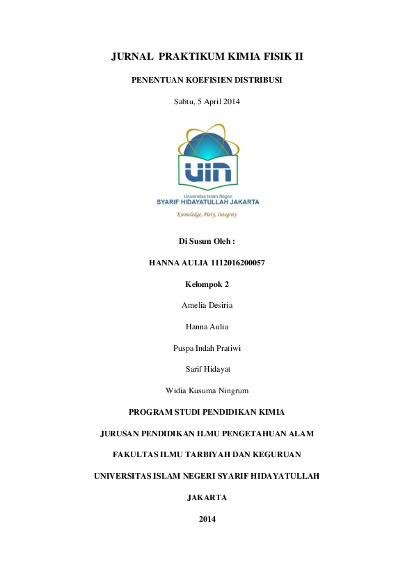 (PDF) jurnal koefisien distribusi nernst