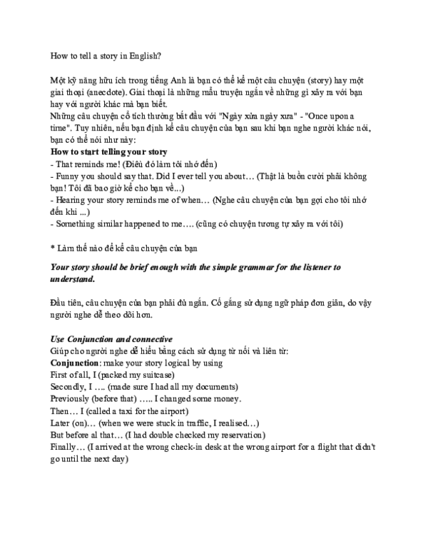 (DOC) How to tell a story in English