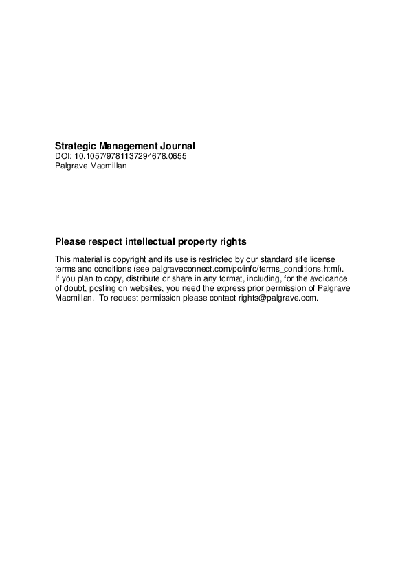 (PDF) Strategic Management Journal