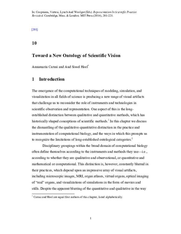 (PDF) Toward a New Ontology of Scientific Vision